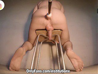 Goddess Jas uses fucking machine to make sub Tommy cum over and over again and milk his balls dry