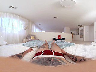 VR Porn with mature tattooed shemale TS Foxxy